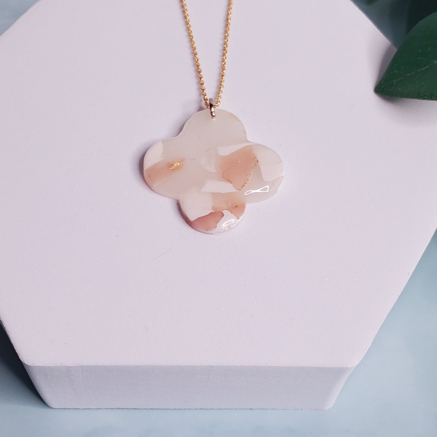 Marble Clover Necklace